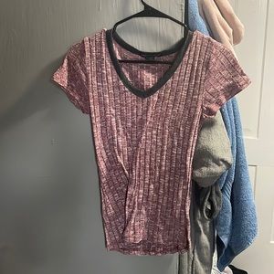 pink short sleeve knitted shirt size small